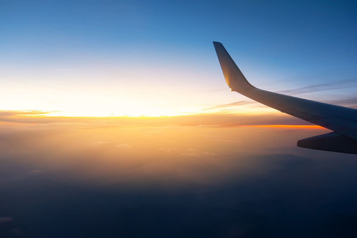 Aerial view from airplane window - travel with Mo'Bettah Bands MagSafe phone holder
