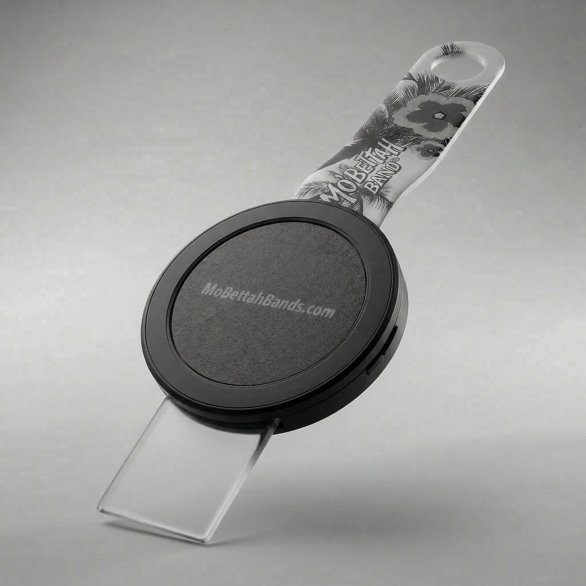 Back view of Clear Mo'Bettah Airplane Phone Holder for MagSafe-compatible iPhone