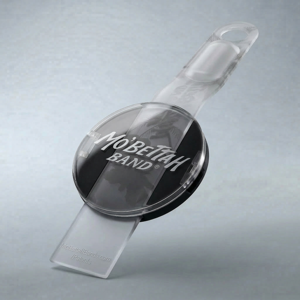 Front view of Clear Mo'Bettah Airplane Phone Holder for MagSafe-compatible iPhone