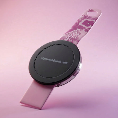 Back view of Pink Mo'Bettah Airplane Phone Holder for MagSafe-compatible iPhone