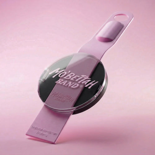Front view of Pink Mo'Bettah Airplane Phone Holder for MagSafe-compatible iPhone